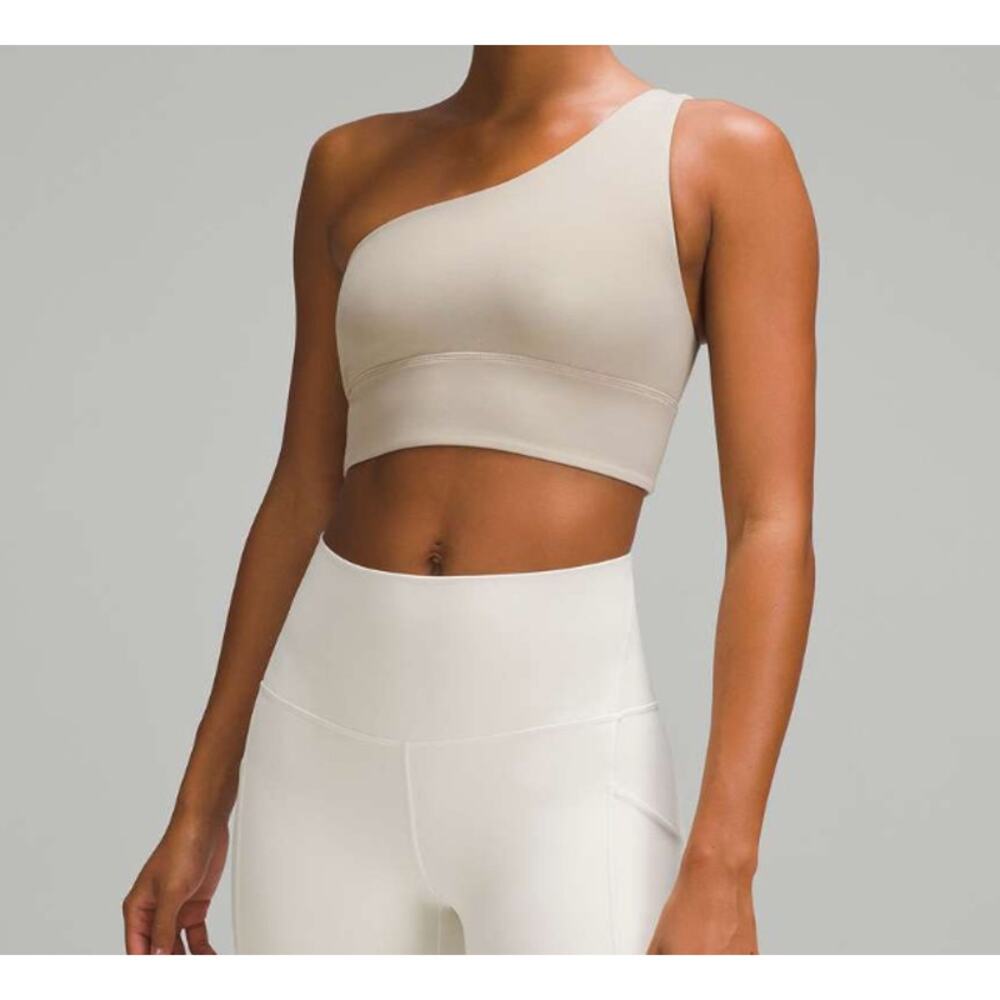 Lululemon Align Asymmetrical Bra Light Support Riverstone Taupe 8